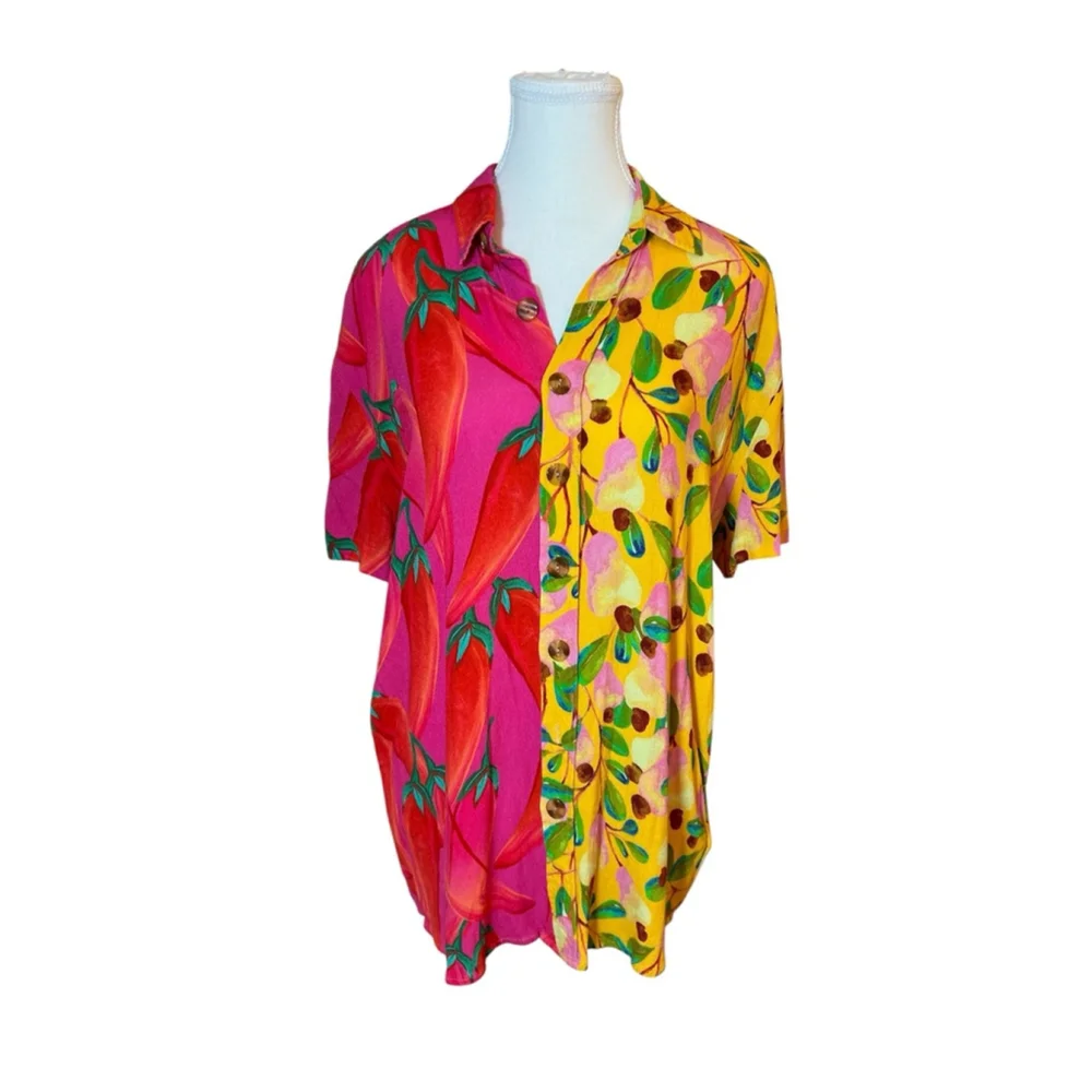 Farm Rio Garden Mix Shirt Sz Small - Picture 3 of 9